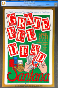 BGP-41 - Grateful Dead/ Santana - 1992  Poster - Sam Boyd Stadium - CGC Graded 9.9