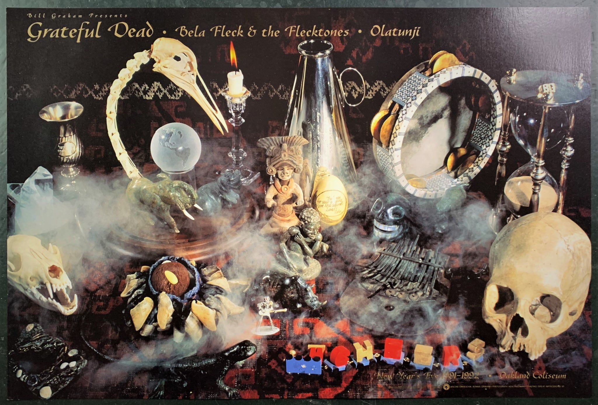 BGP-50 - Grateful Dead - New Years 1991 Poster - Oakland Coliseum - Near Mint Minus