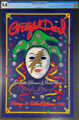 AUCTION - BGP-72 - Grateful Dead Ornette Coleman - Mardi Gras - 1993 Poster - Oakland Coliseum - CGC Graded 9.8