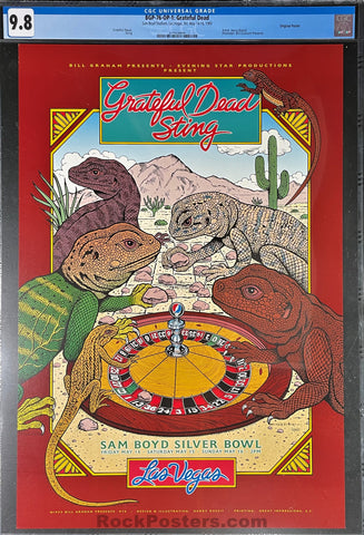 AUCTION - BGP-76 - Grateful Dead Sting - 1993 Poster - Sam Boyd Stadium - CGC Graded 9.8