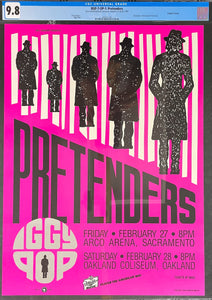 BGP-7 - Pretenders - Iggy Pop - 1987 Poster - Arco Arena - CGC Graded  9.8