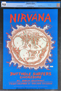 AUCTION -  BGP-90 - Nirvana New Years Eve - 1993 Poster - Cow Palace - CGC Graded 9.8