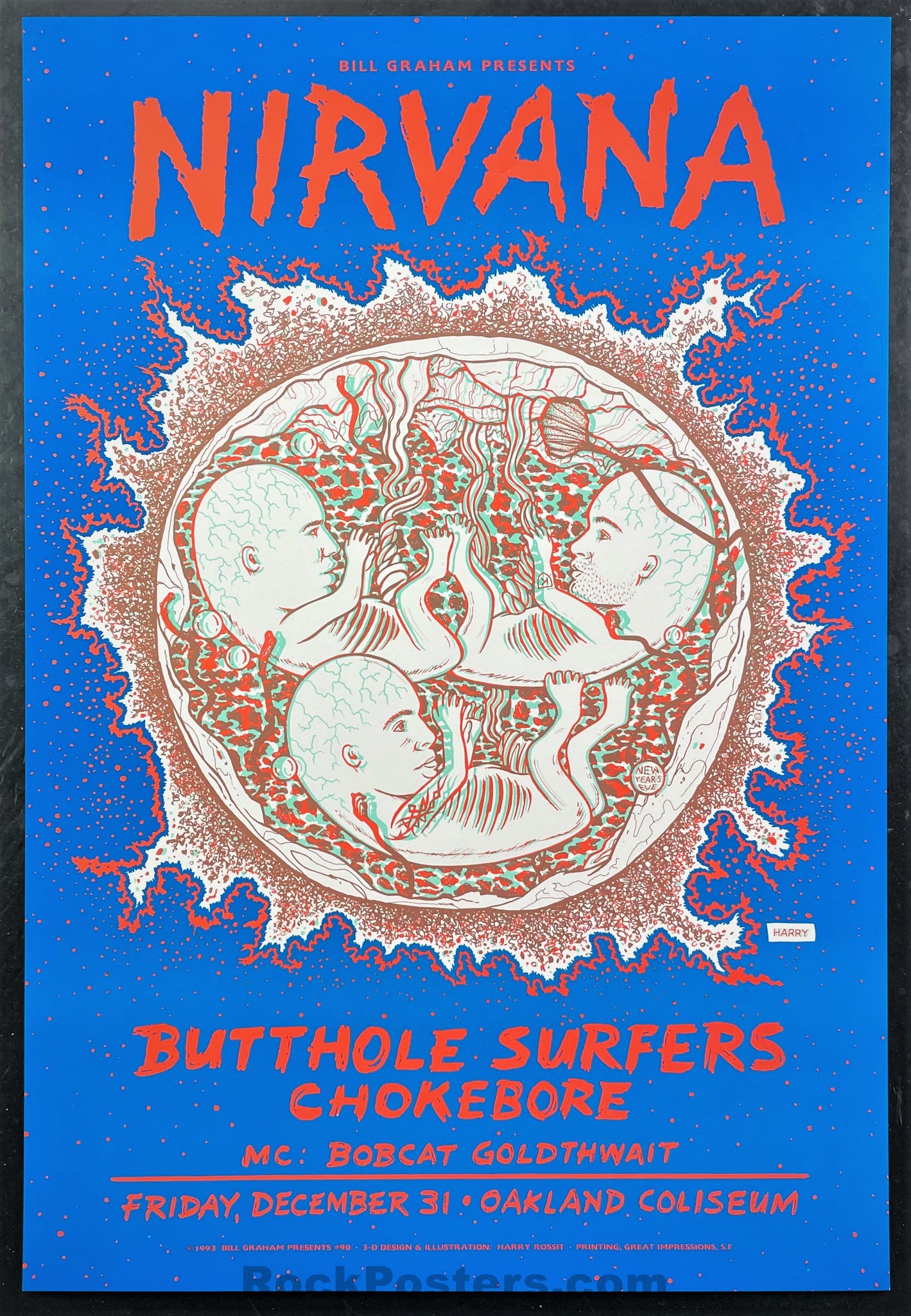 AUCTION - BGP-90 - Nirvana Oakland 1993 - Harry Rossit 1st Edition - Near Mint