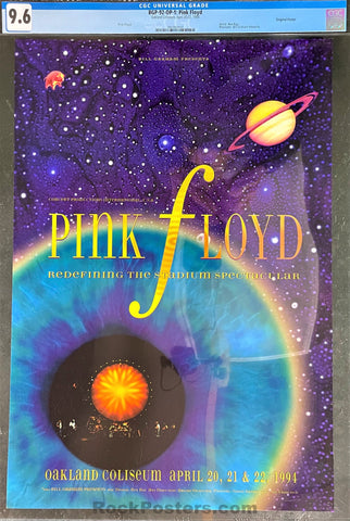AUCTION - BGP-92 - Pink Floyd - 1994 Poster - Oakland Coliseum - CGC Graded 9.6