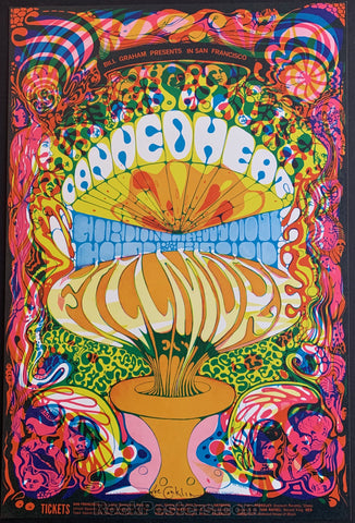 AUCTION - BG-139  - Canned Heat Gordon Lightfoot - Lee Conklin Signed -  1967 Poster - Fillmore  West - Mint