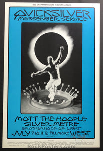 AUCTION -  BG-242 - Mott the Hoople Quicksilver - David Singer Signed - 1970 Poster - Fillmore West - Mint