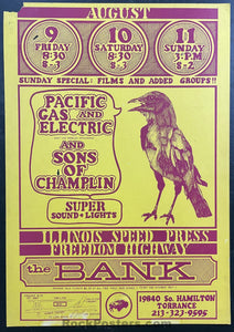 AUCTION - Sons of Champlin - 1968 Board Poster - The Bank - Good