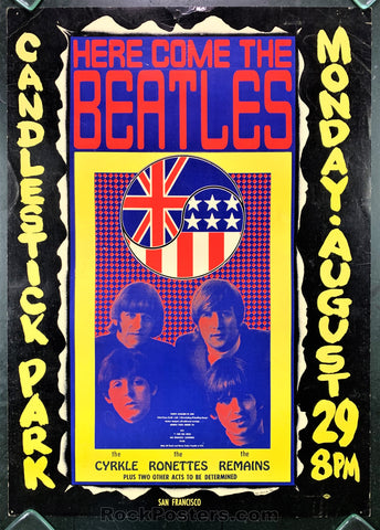 AUCTION - AOR 1.115 - The Beatles - 1966 Final Concert Poster - Candlestick Park - Excellent
