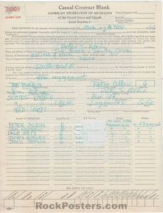 AUCTION - Big Brother Janis Joplin - 1966 Show Contract - Santa Cruz - Excellent