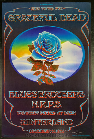 AUCTION - AOR 4.38 - Blue Rose Grateful Dead Blues Brothers Mouse Signed  & Kelley Poster - Winterland - Condition - Near Mint Minus