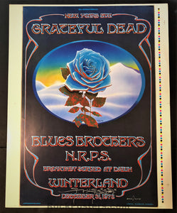 AUCTION - AOR 4.38 - Grateful Dead Blue Rose - Mouse  SIGNED Uncut Poster - Excellent