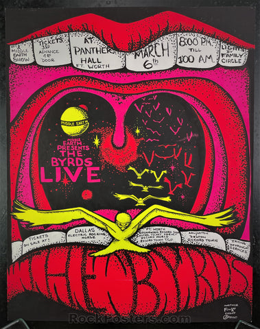 AUCTION - The Byrds - Panther Hall - 1970 Poster - Near Mint Minus