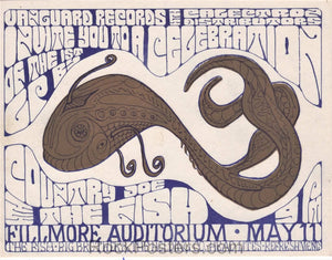 AUCTION - AOR 2.83 - Country Joe & the Fish SIGNED - Vanguard Record Release - 1967 Handbill - Fillmore Auditorium - Excellent