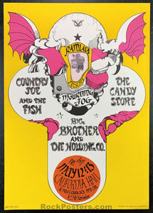 AUCTION - Big Brother - Janis Joplin 1967 Original Poster - California Hall - Near Mint Minus