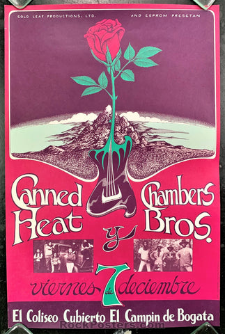 AUCTION - AOR-PG 330 - Canned Heat Chambers Bros. - 1973 Poster -  Bogota Colombia -  Near Mint Minus