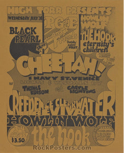 AUCTION - Creedence Clearwater - Howlin' Wolf 1968 Handbill - Cheetah Club - Condition - Near Mint