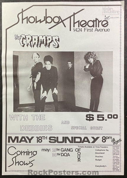 AUCTION - The Cramps - 1980 Poster - Showbox Seattle  - Excellent