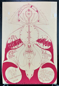 AUCTION - Dan Hicks -  Psychedelic Benefit - 1969 Concert Poster - California Hall  - Good