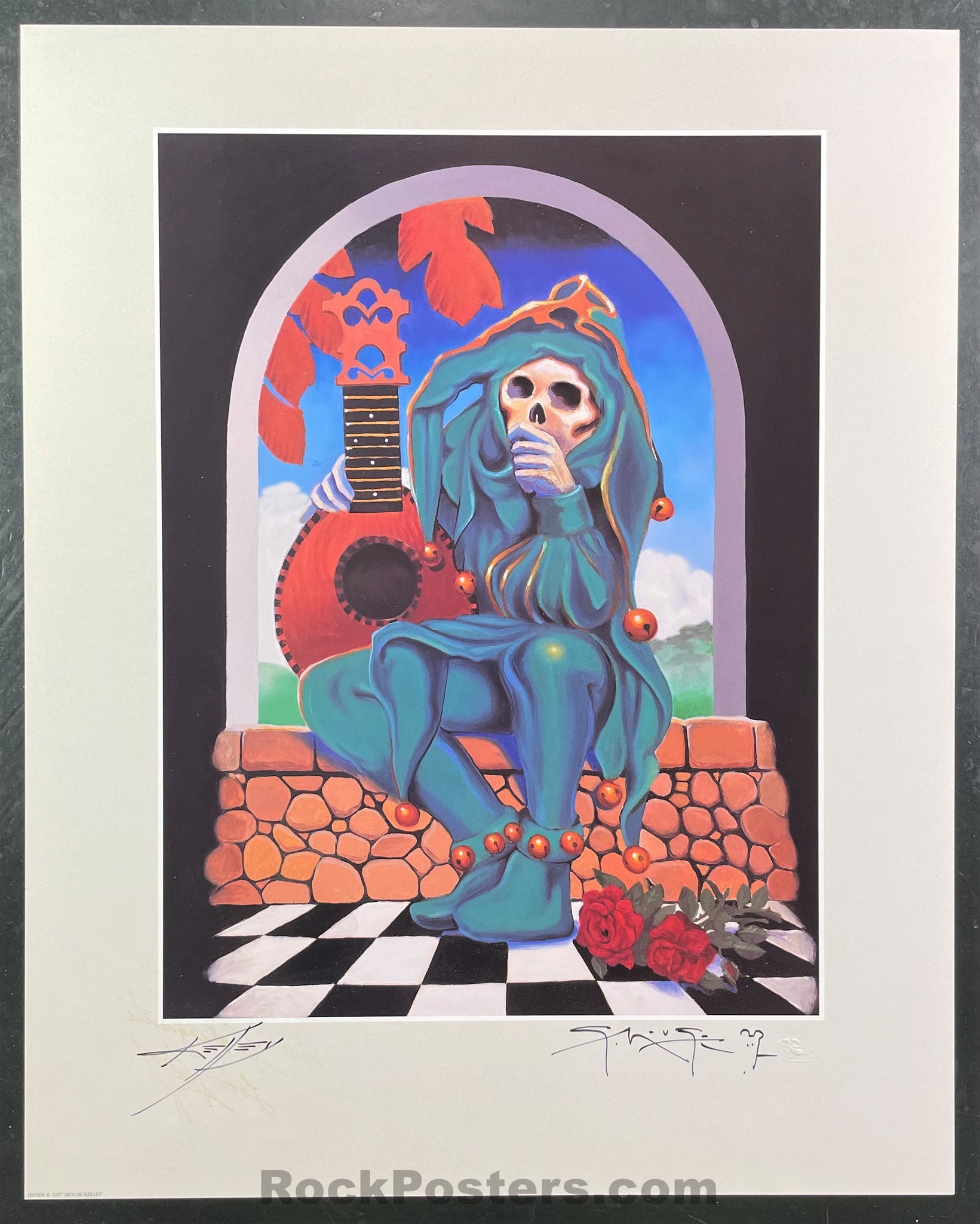 AUCTION - Alton Kelley Collection - Grateful Dead - The Jester Poster - Mouse Kelley Double Signed - Near Mint