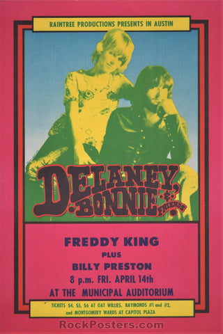 AUCTION - Delaney  and Bonnie - Austin TX - 1972 Handbill -  Near Mint Minus