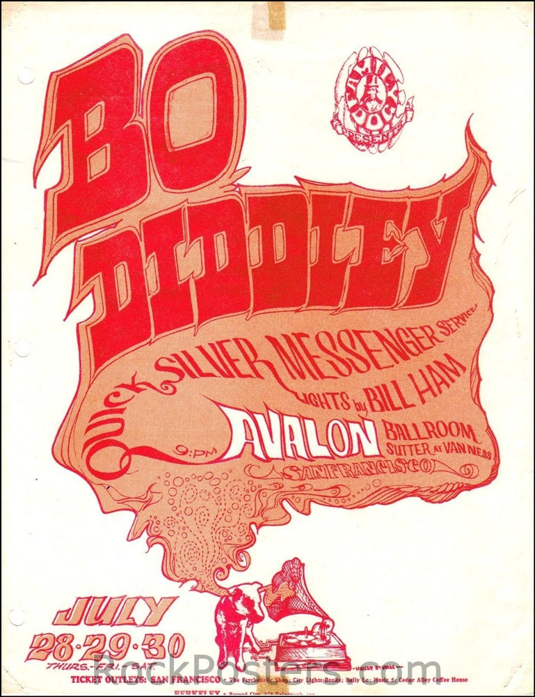 FD18 - Bo Diddley Handbill - Avalon Ballroom (28-Jul-66) Condition - Excellent