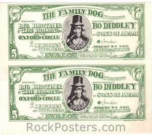 FD19 - Big Brother & The Holding Company Handbill - Uncut Sheet of 2 - Avalon Ballroom (05-Aug-66) Condition - Near Mint