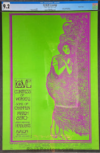 AUCTION -  FD-109 RP-2 - Love - Mouse Signed - 1968 Poster - Avalon Ballroom - CGC Graded 9.2