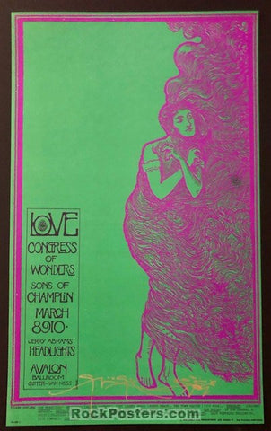 AUCTION - FD-109 - Love Arthur Lee - Stanley Mouse Signed Poster - Avalon Ballroom - Mint