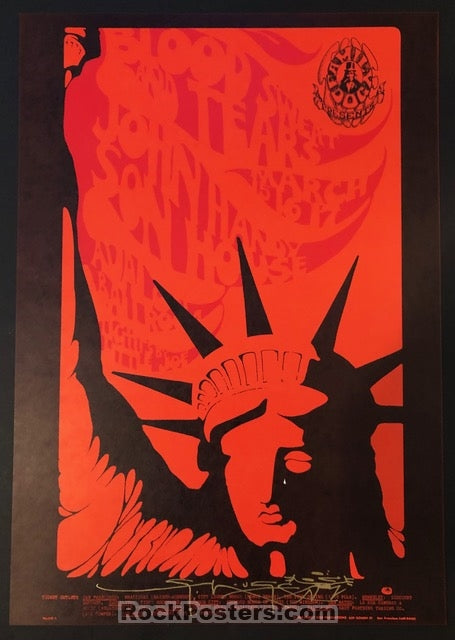 AUCTION - FD-110 - Blood Sweat & Tears - Stanley Mouse Signed 1968 Poster - Avalon Ballroom - Mint