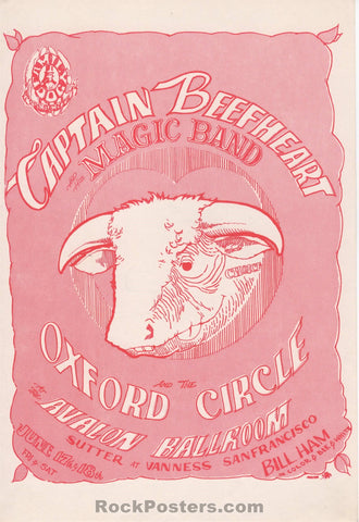 AUCTION - FD-13 - Captain Beefheart 1966 Handbill - Avalon Ballroom - Near Mint 