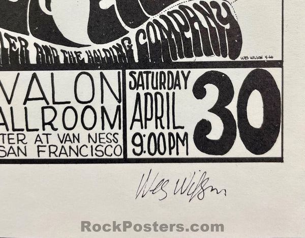 AUCTION - FD-6 - Sin Dance - Wes Wilson SIgned - 1966 Handbill - Avalon Ballroom - Near Mint