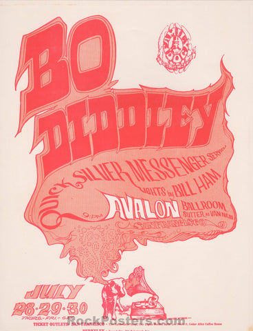 AUCTION - FD-18 - Bo Diddley Quicksilver - Variant - 1966 Handbill - Near Mint Minus