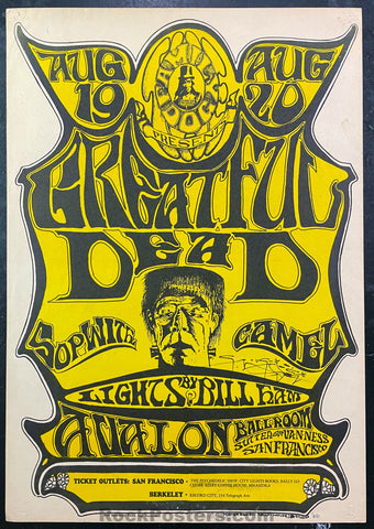 AUCTION - FD-22 - The Grateful Dead - Mouse Signed - 1966 Original Poster - Avalon Ballroom - Very Good