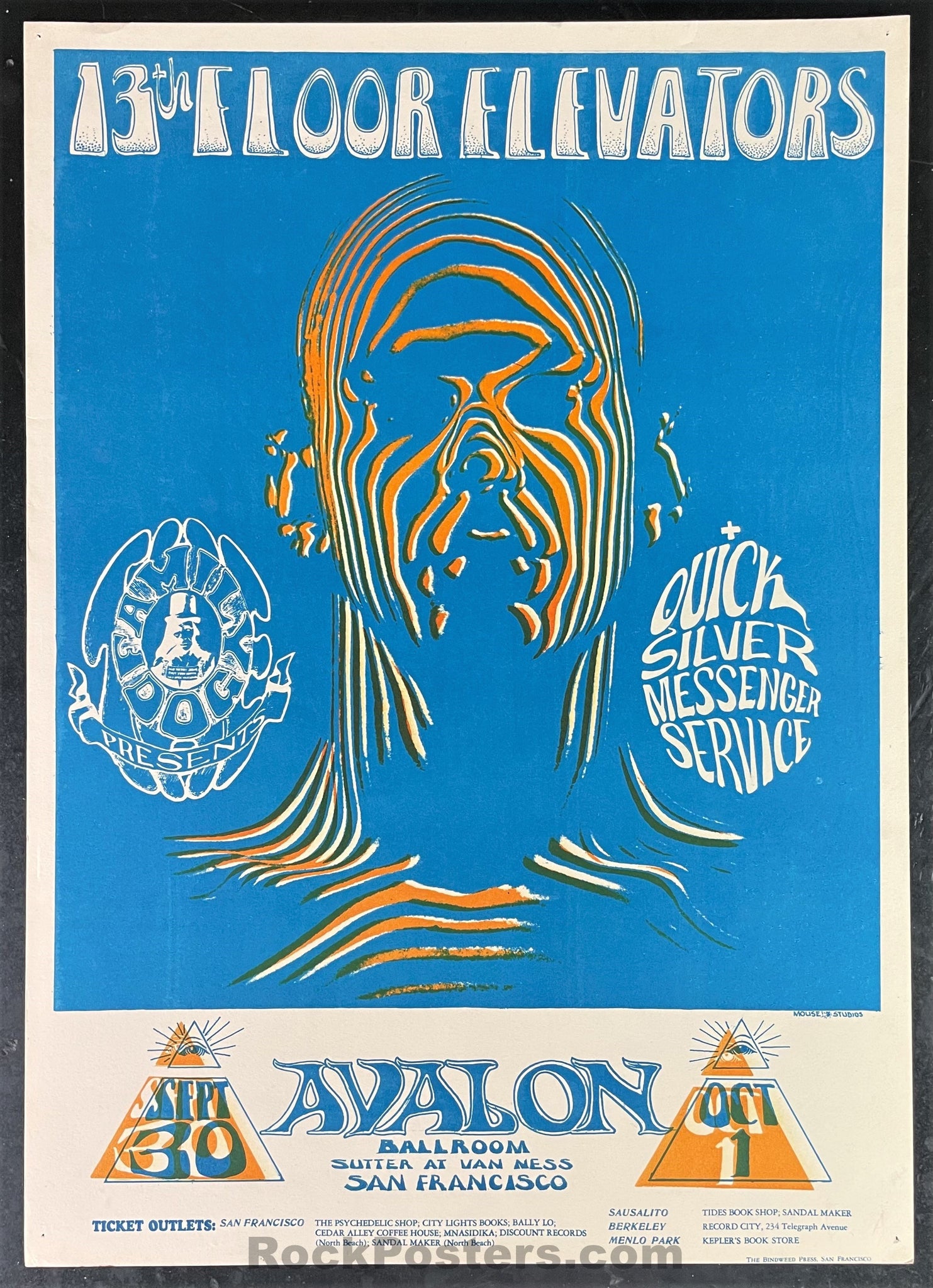 AUCTION - FD-28 - 13th Floor Elevators - 1966 Poster - Avalon Ballroom - Excellent