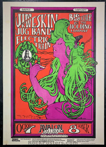 AUCTION - FD-29 - Big Brother Janis Joplin - Mouse Signed - 1966 Poster - Avalon Ballroom - Near Mint Minus