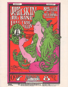 AUCTION -  FD-29 - Jim Kweskin - Mouse Signed - 1966 Handbill - Avalon Ballroom - Near Mint Minus