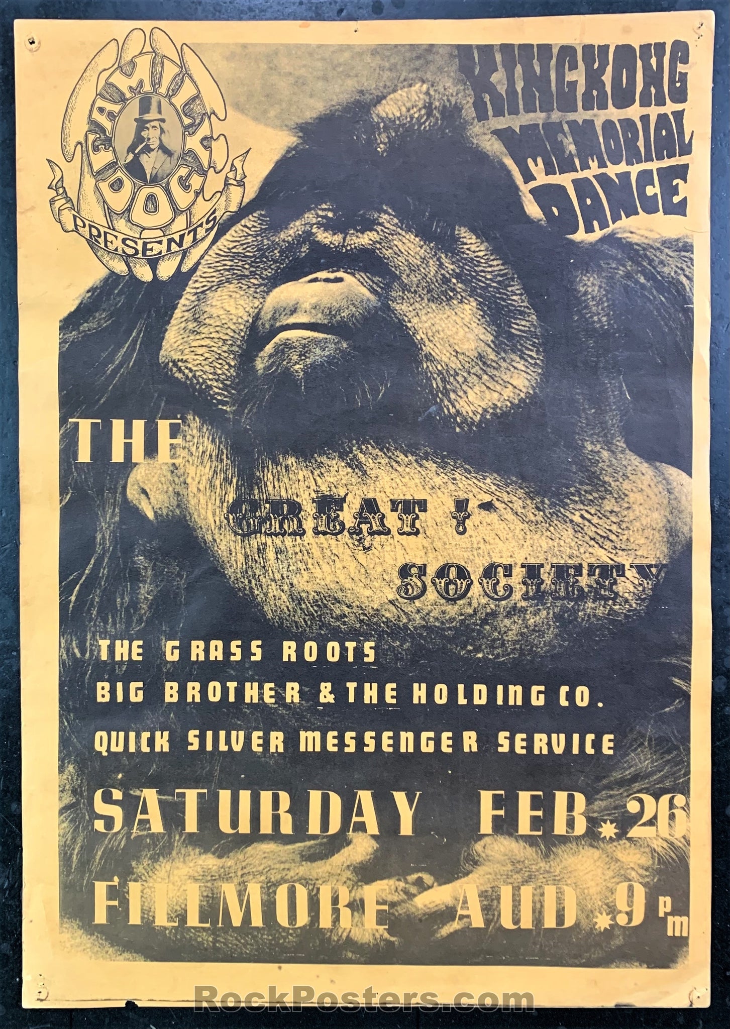 AUCTION - FD-2 - King Kong Memorial - 1966 Poster - Fillmore  Auditorium - Very Good