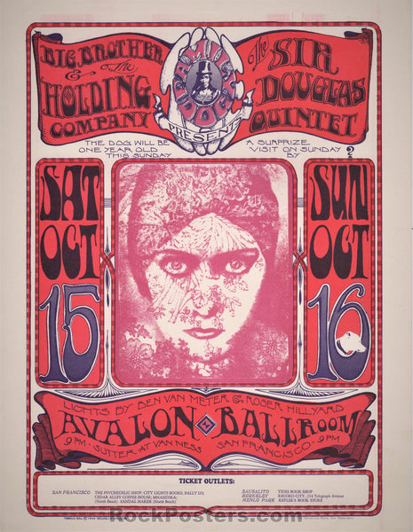 AUCTION - FD-30 - Big Brother Janis Joplin - Avalon Ballroom - 1966 Handbill - Near Mint Minus
