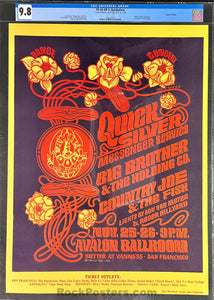 AUCTION - FD-36 - Quicksilver Big Brother - 1966 Poster - Avalon Ballroom - CGC Graded 9.8