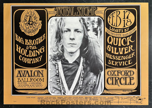 AUCTION -  FD-48 - Big Brother - Stanley Mouse SIGNED - 1967 Poster - Avalon Ballroom - Near Mint Minus