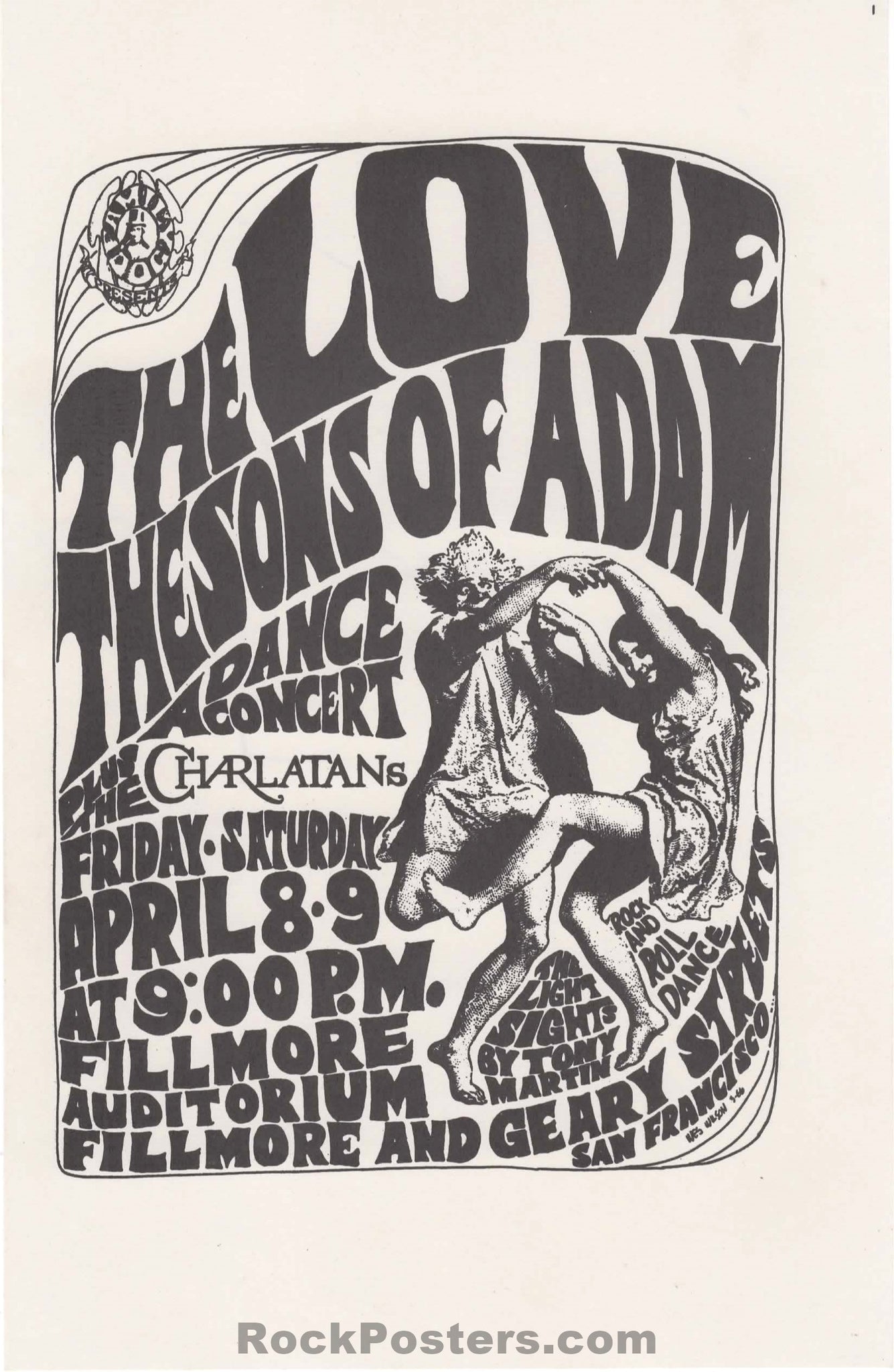 AUCTION - FD-4 - Love Charlatans - 1966 Handbill - Fillmore Auditorium - Near Mint