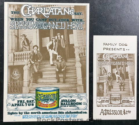 AUCTION - FD-56 - The Charlatans - 1967  Unused Ticket & Card  - Near Mint