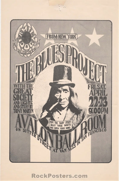 FD-5 - Blues Project - 1966 Handbill - Avalon Ballroom - Very Good