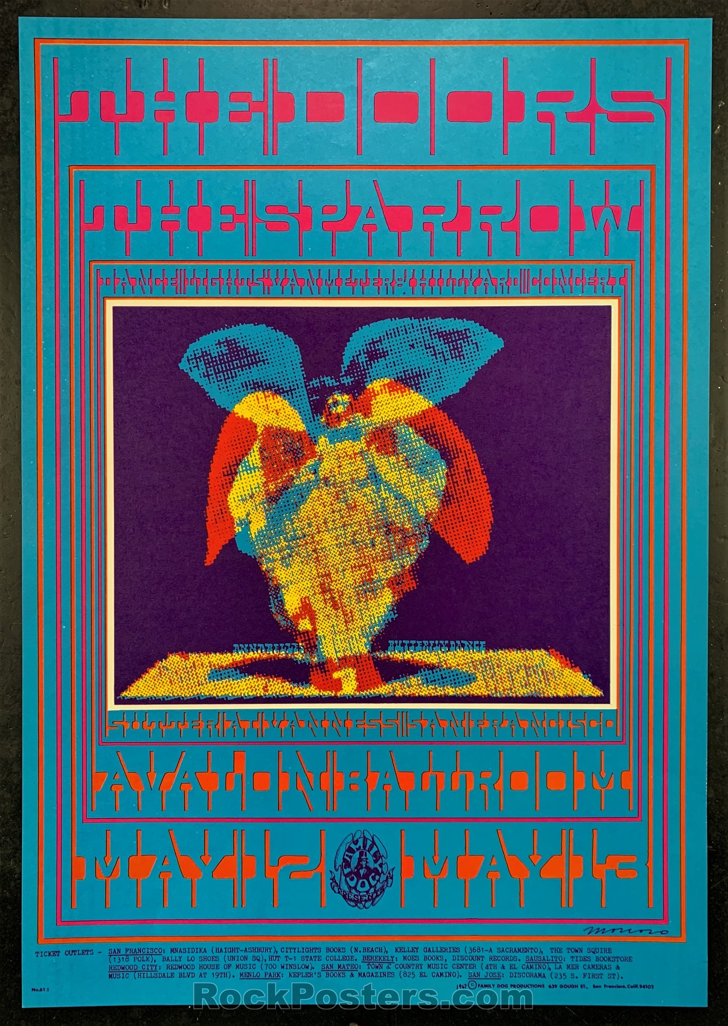 AUCTION - FD-61 - The Doors - 1967 Poster - Avalon Ballroom - Near Mint Minus