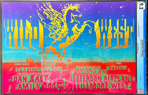 AUCTION - FD-690707 - Wild West - Jefferson Airplane Joan Baez - 1969 Poster - Fillmore West - CGC Graded 9.2
