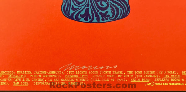 AUCTION - FD-86 - Blue Cheer Lee Michaels - Original 1967 Poster - Moscoso Signed - Avalon Ballroom - Mint