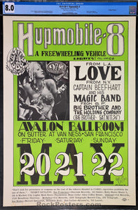AUCTION -  FD-9 - Beefheart Love - 1966  Poster - Wes Wilson Signed - Avalon Ballroom - CGC Graded 8.0