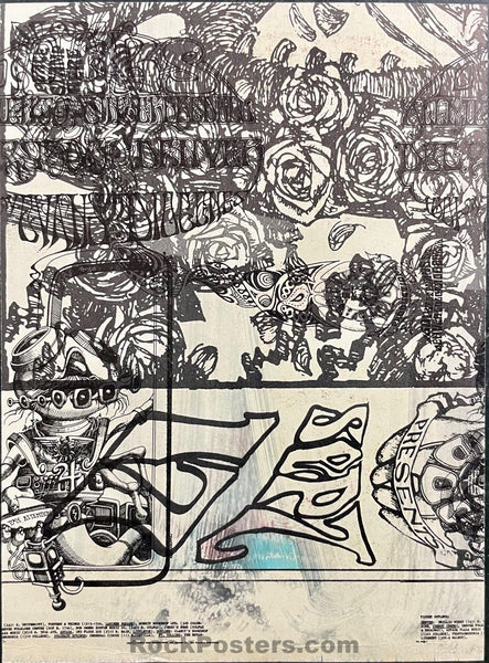 AUCTION - FDD-18 - The Doors - 1967 Unique Two-Sided Overprint - 1967 Postcard - Near Mint Minus