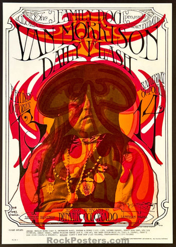 AUCTION - FDD-6 - Van Morrison - Stanley Mouse Signed - 1967 Original Poster - Denver Dog - Mint