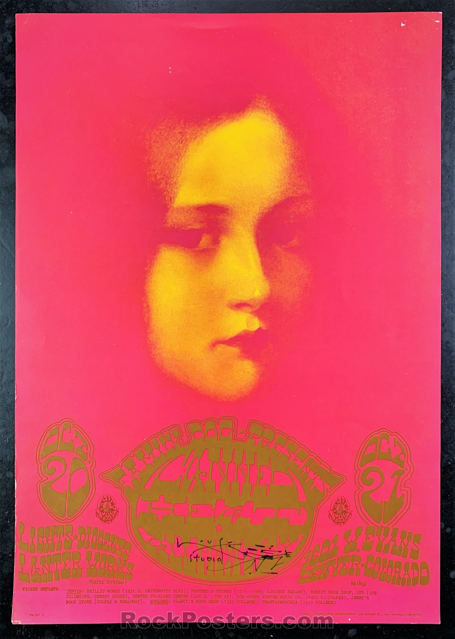 AUCTION - FDD-7 - Canned Heat Moonchild - Original Mouse Signed Poster - Avalon Ballroom - Excellent Poster 